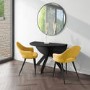 Set of 2 Mustard Yellow Fabric Dining Chairs - Colbie