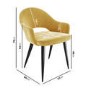 Set of 2 Mustard Yellow Fabric Dining Chairs - Colbie