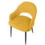 Set of 2 Mustard Yellow Fabric Dining Chairs - Colbie