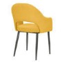 Set of 2 Mustard Yellow Fabric Dining Chairs - Colbie
