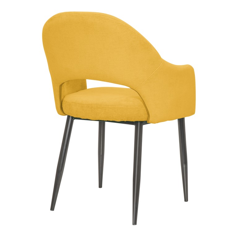Set of 2 Mustard Yellow Fabric Dining Chairs - Colbie