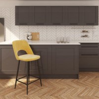 Fabric Mustard Bar Stool  74cm - Colbie