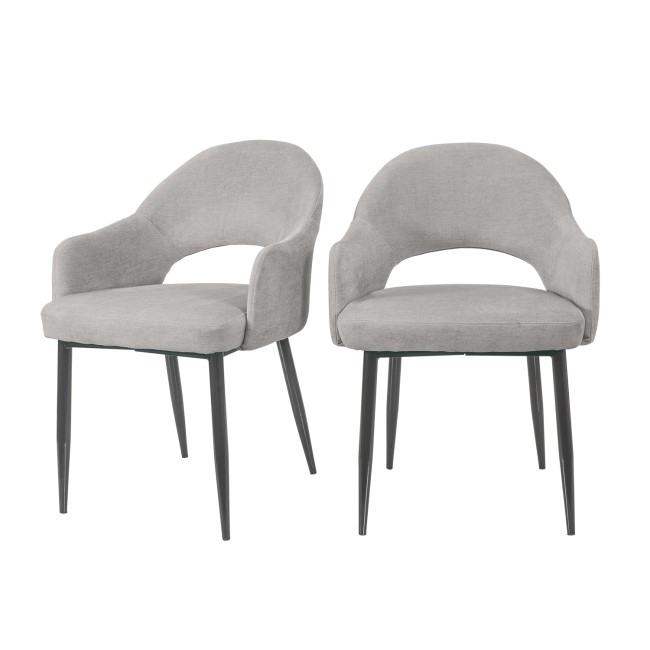 Set of 2 Grey Fabric Dining Chairs - Colbie