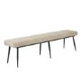 Large Beige Chenille Upholstered Dining Bench - Seats 3 - Colbie