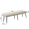 Large Beige Chenille Upholstered Dining Bench - Seats 3 - Colbie
