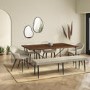 Large Beige Chenille Upholstered Dining Bench - Seats 3 - Colbie