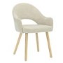 Set of 2 Beige Fabric Dining Chairs with Oak Legs - Colbie