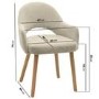 Set of 4 Beige Upholstered Dining Chairs with Oak Legs - Colbie