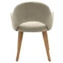 Set of 4 Beige Upholstered Dining Chairs with Oak Legs - Colbie