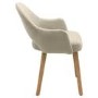 Set of 4 Beige Upholstered Dining Chairs with Oak Legs - Colbie