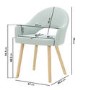 Set of 2 Blue Herringbone Fabric Dining Chairs with Oak Legs - Colbie