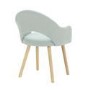Set of 2 Blue Herringbone Fabric Dining Chairs with Oak Legs - Colbie