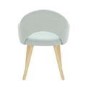 Set of 2 Blue Herringbone Fabric Dining Chairs with Oak Legs - Colbie