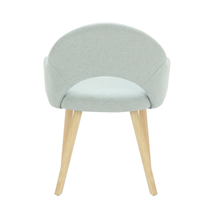 Set of 2 Blue Herringbone Fabric Dining Chairs with Oak Legs - Colbie
