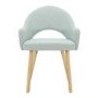 Set of 2 Blue Herringbone Fabric Dining Chairs with Oak Legs - Colbie