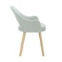 Set of 2 Blue Herringbone Fabric Dining Chairs with Oak Legs - Colbie