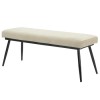 Large Beige Chenille Dining Bench - Seats 2 - Colbie