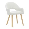 Set of 2 Cream Recycled Fabric Dining Chairs with Oak Legs - Colbie