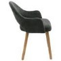 Set of 2 Green Upholstered Dining Chairs with Oak Legs - Colbie
