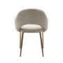 Set of 6 Beige Upholstered Dining Chairs with Gold Legs - Colbie