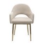 Set of 2 Beige Fabric Dining Chairs with Gold Legs - Colbie