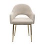 Set of 6 Beige Upholstered Dining Chairs with Gold Legs - Colbie