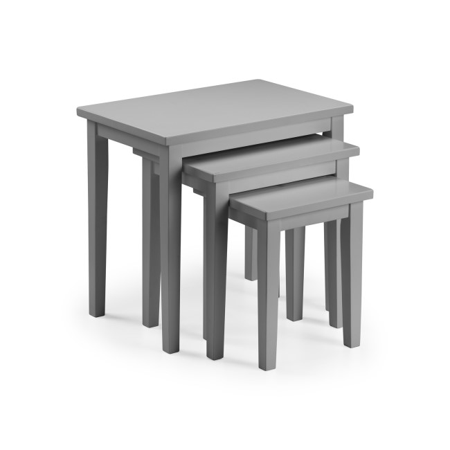 Nest of 3 Grey Solid Wood Tables - Julian Bowen