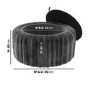 Small Dark Grey Round Velvet Ottoman Coffee Table - Clio