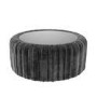 Small Dark Grey Round Velvet Ottoman Coffee Table - Clio