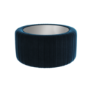 Navy Blue Velvet Ottoman Storage Pouffe with Glass Top - Coffee Table - Clio
