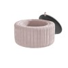 Pink Velvet Ottoman Storage Pouffe with White Glass Top - Coffee Table - Clio 