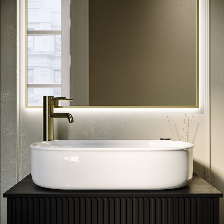 ONLY OPENED - Rectangular Countertop Basin 550mm - Clifton