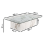 Large Rectangular Glass and White Marble Effect Coffee Table - Celine