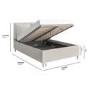 Beige Upholstered Double Ottoman Bed with Pillow Headboard- Clifton