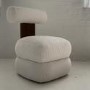 Cream Boucle Roll Back Dressing Table Chair - Cleo
