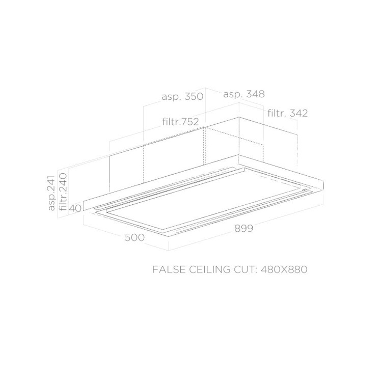 Elica Cloud 7 Stainless Steel 90x50cm Ceiling Extractor - Duct Out Version