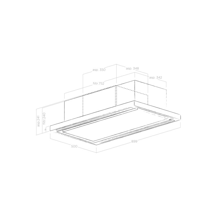 Refurbished Elica Cloud 7 CLOUD-SEVEN-RC 90cm Recirculating Ceiling Cooker Hood Stainless Steel