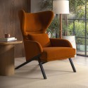 CLR001 Burnt Orange Velvet Accent Chair - Clarence