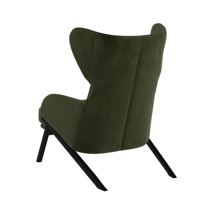 Dark Green Velvet Wingback Accent Chair - Clarence