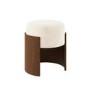Cream Upholstered Bedroom Stool With Curved Walnut Base - Clover