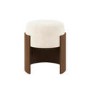 Cream Upholstered Bedroom Stool With Curved Walnut Base - Clover