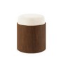 Cream Upholstered Bedroom Stool With Curved Walnut Base - Clover