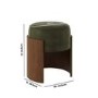 Green Upholstered Bedroom Stool With Curved Walnut Base - Clover