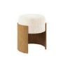 Cream Upholstered Bedroom Stool With Curved Oak Base - Clover
