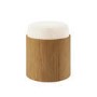 Cream Upholstered Bedroom Stool With Curved Oak Base - Clover