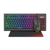 Marvo CM310-BK Wired Gaming Keyboard Black with Mouse and Mat Bundle