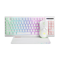 Marvo CM310-WH Wired Gaming Keyboard White with Mouse and Mat Bundle