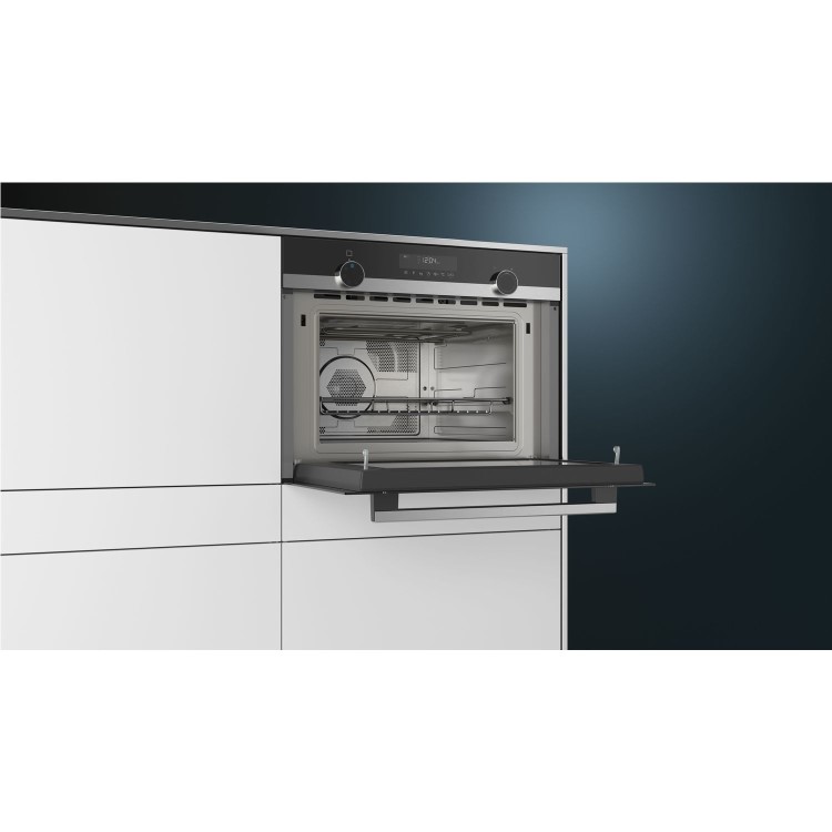 Refurbished Siemens CM585AGS0B iQ500 Built-in Combination Compact Oven With Microwave And Grill - Stainless Steel