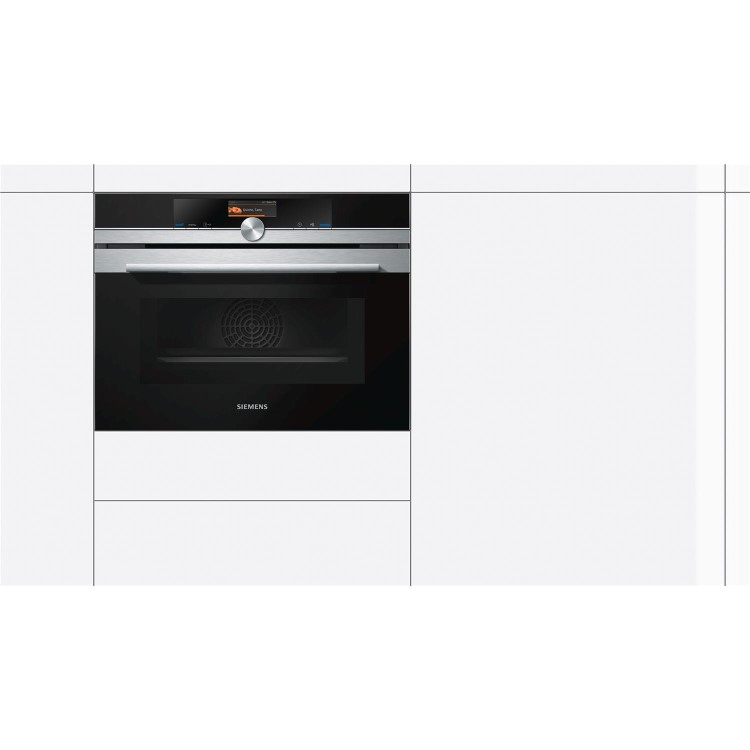 Siemens CM656GBS6B iQ700 Stainless Steel Built-in Combination Microwave Oven With Catalytic Liners And TFT touchDisplay