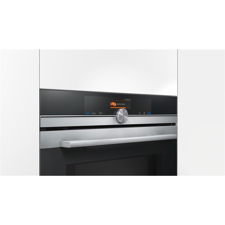 Refurbished Siemens iQ700 CM676GBS6B Electric Self Cleaning Compact Single Oven and Microwave Stainless Steel
